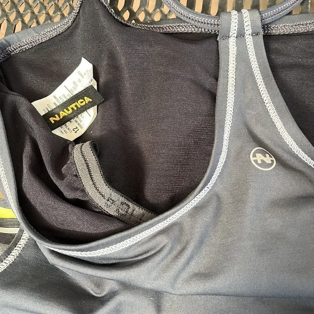 EXCELLENT CONDITION SIZE 12 NAUTICA  STRIPED BIKINI /TANKINI SET